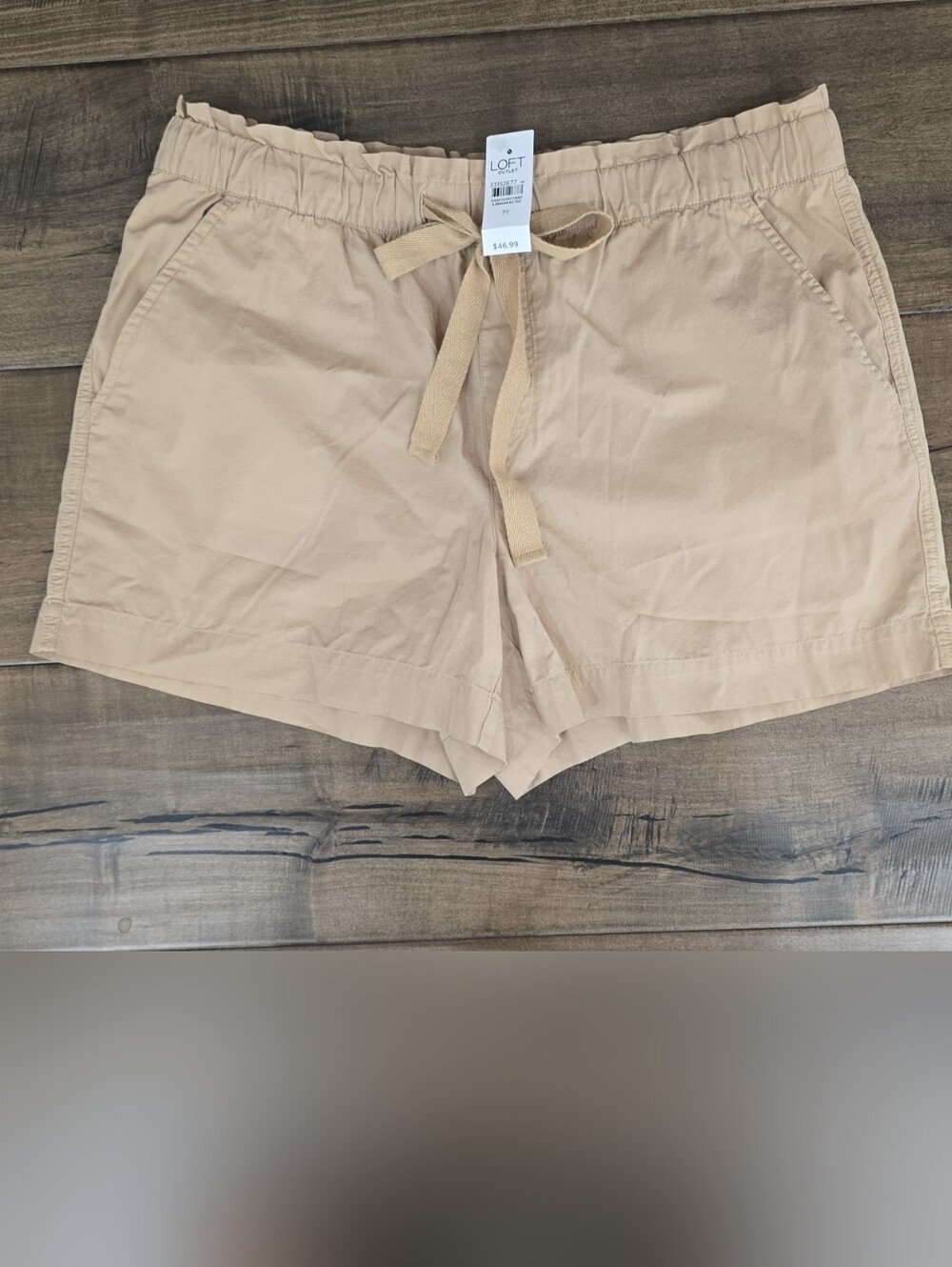 LOFT Tan Drawstring Shorts